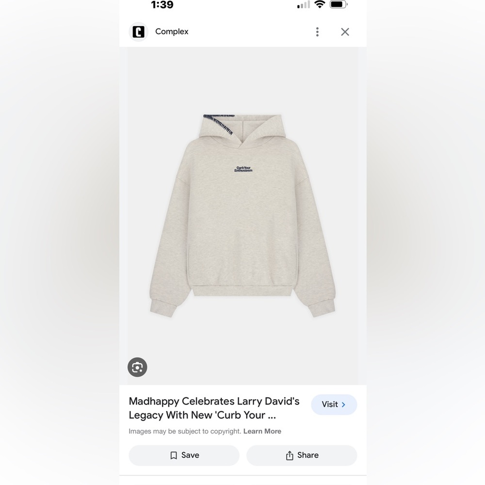 curb your enthusiasm x madhappy limited edition sweatshirt